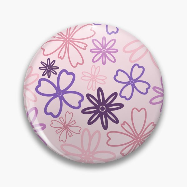 Item preview, Pink and Purple Geometric Flowers designed and sold by peachvisualarts.
