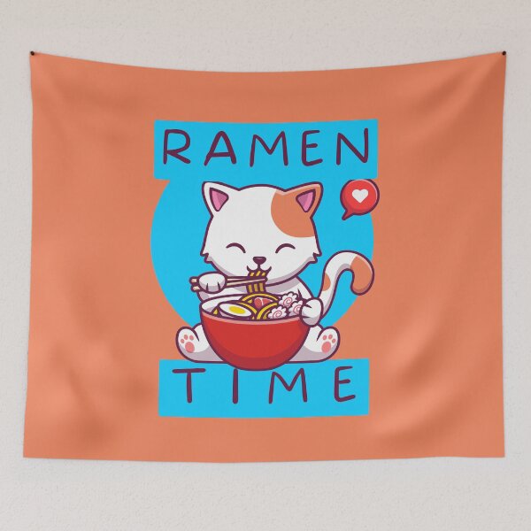 Item preview, Ramen Time Cute Japanese Cat Ramen designed and sold by murahbanget.