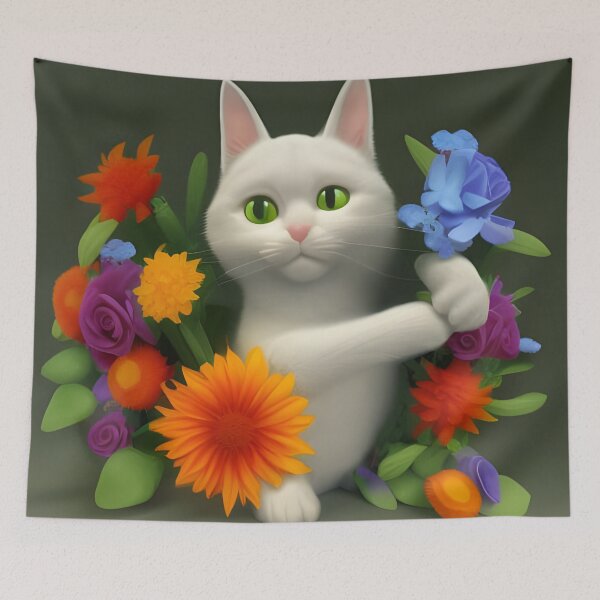 Item preview, Cat Flower 01 designed and sold by Camila Hamdan.