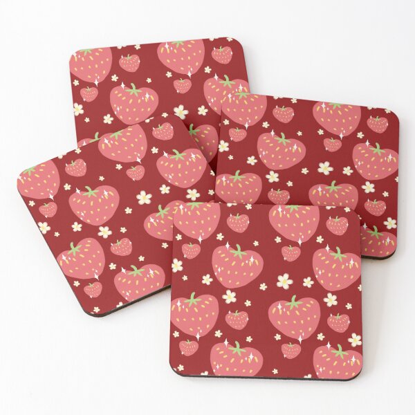 Item preview, Strawberries and flowers pattern designed and sold by Abyssalbee.