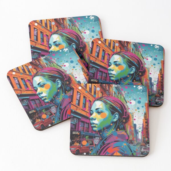 Item preview, Pop Art meets Street Art: Vibrant Urban Portrait designed and sold by Studio-Canvas.
