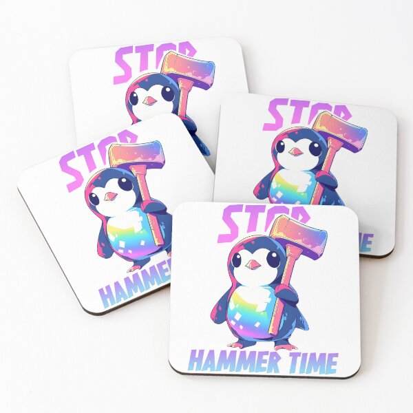 Item preview, STOP! Hammer time, penguin design designed and sold by Artsynator.