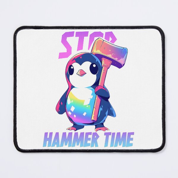 Item preview, STOP! Hammer time, penguin design designed and sold by Artsynator.
