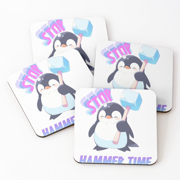 Item preview, STOP! Hammer time, penguin design designed and sold by Artsynator.