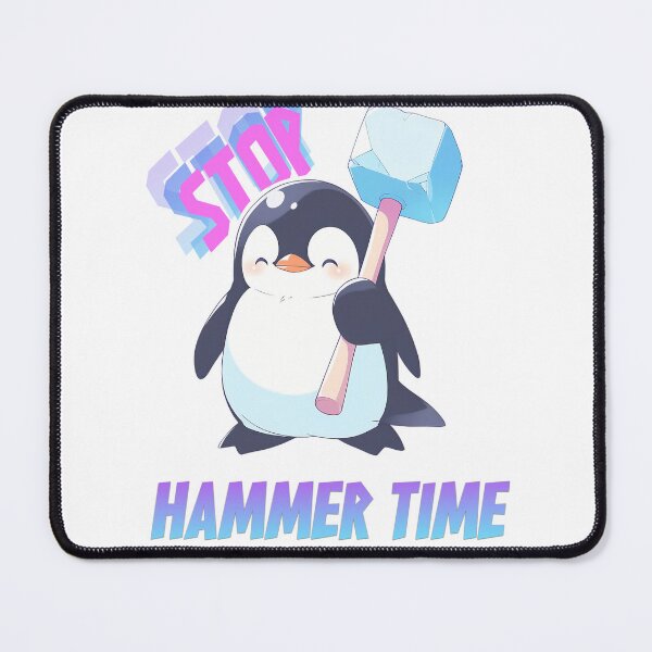 Item preview, STOP! Hammer time, penguin design designed and sold by Artsynator.