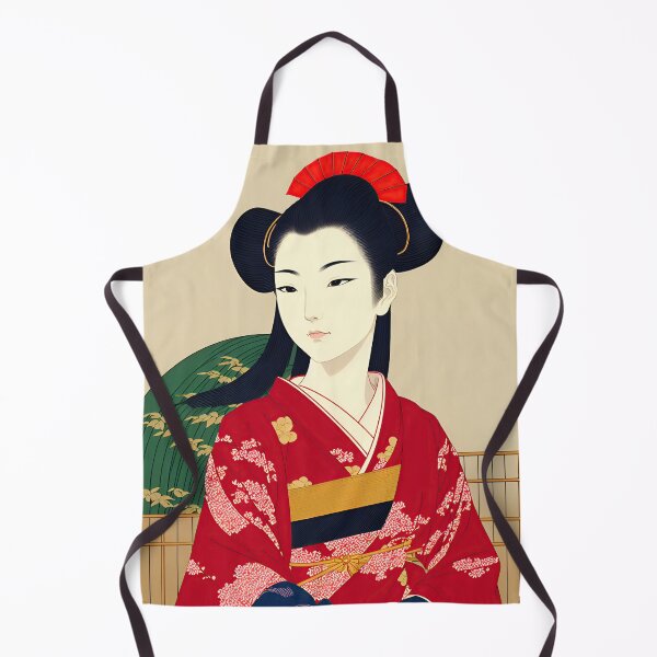 Item preview, Ukiyo-e Japanese Art - Beautiful Woman Wearing a Red Kimono designed and sold by allovervintage.