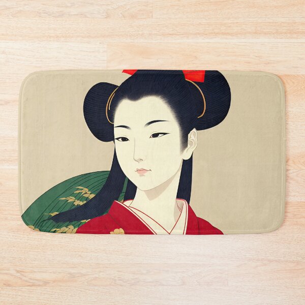 Item preview, Ukiyo-e Japanese Art - Beautiful Woman Wearing a Red Kimono designed and sold by allovervintage.