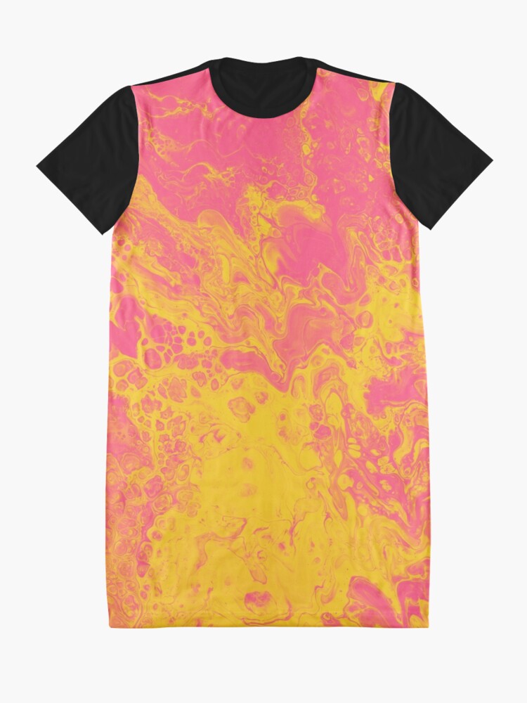 Alternate view of Pink and Yellow Marble- An Abstract Graphic T-Shirt Dress