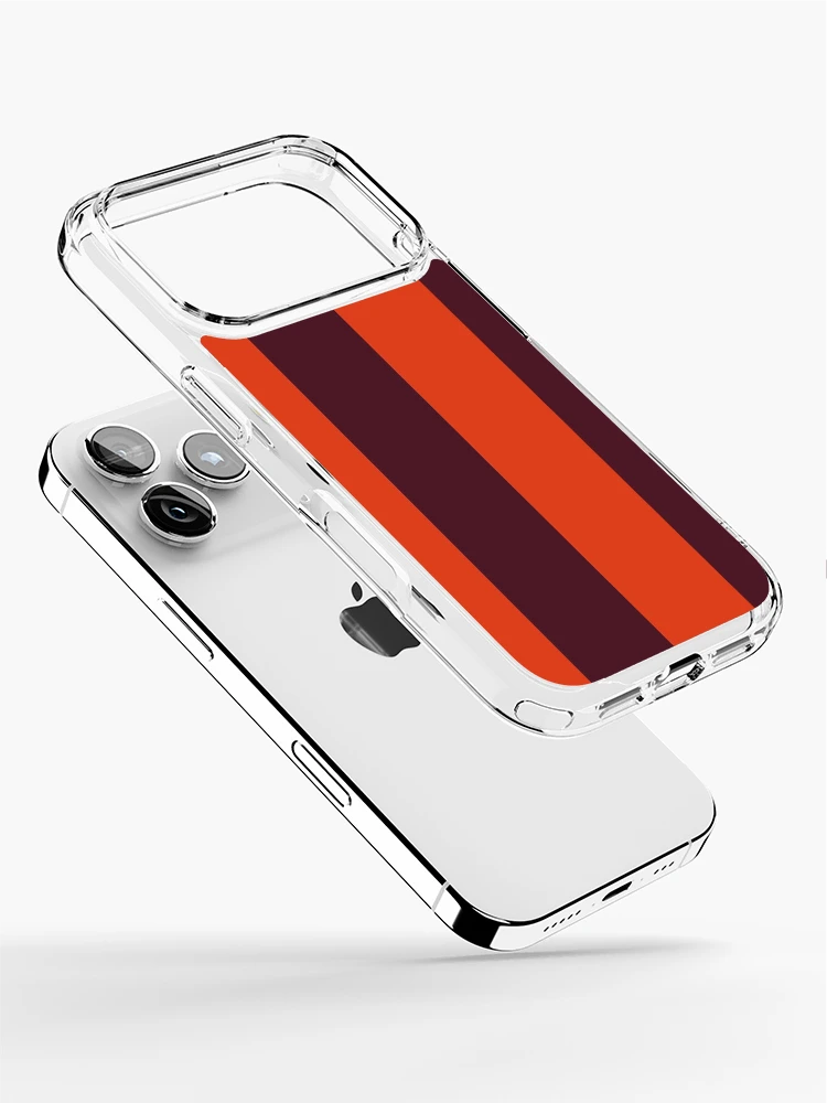 Thumbnail 2 of 5, iPhone Case, Orange/Rust Rugby Stripes designed and sold by sidebar.