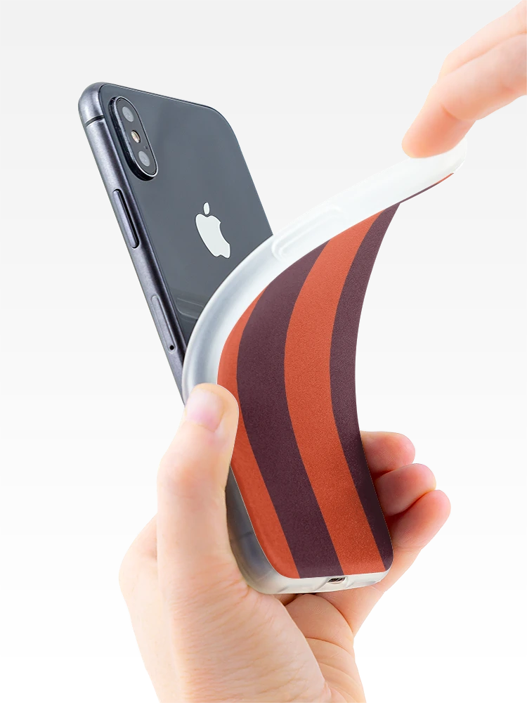Thumbnail 4 of 5, iPhone Case, Orange/Rust Rugby Stripes designed and sold by sidebar.