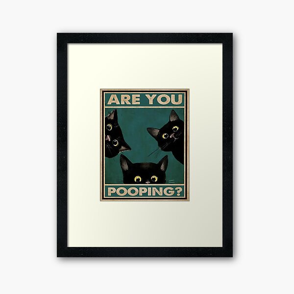Item preview, Three Baby Black Cats - Are You Pooping Poster designed and sold by renoadiser.