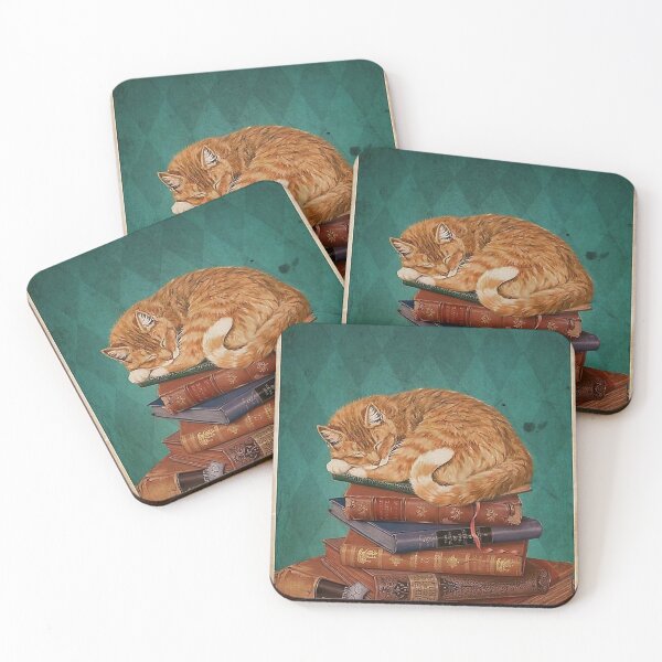 Item preview, Vintage Cat Sleep On Book - Time Spent With Books And Cats Is Never Wasted designed and sold by renoadiser.