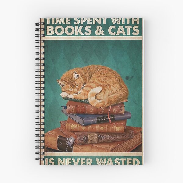 Item preview, Vintage Cat Sleep On Book - Time Spent With Books And Cats Is Never Wasted designed and sold by renoadiser.