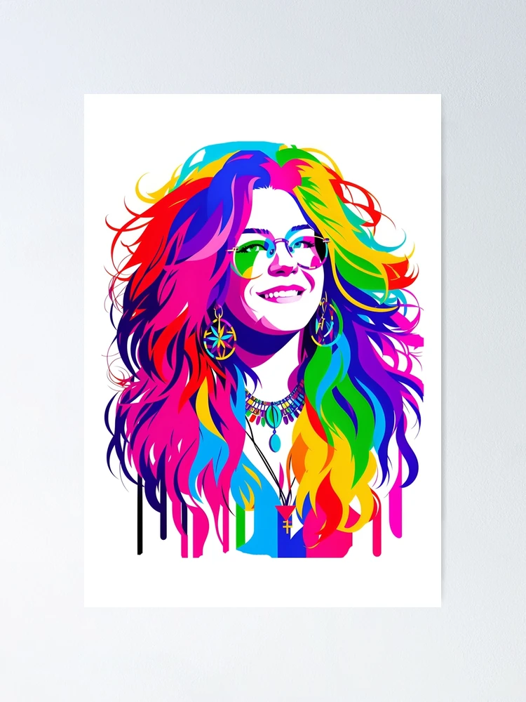 油絵原画　Janis Joplin Janis Joplin - Paint 11x17 Framed Print