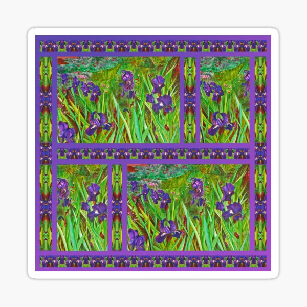 Irises in The Purple  field Sticker