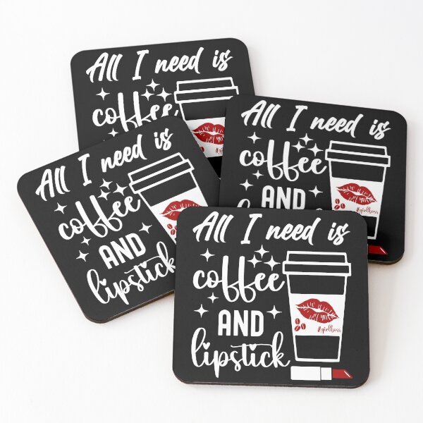 Item preview, All I need is Coffee and Lipstick | Red Lipstick - Black designed and sold by PearlMoonGrapes.