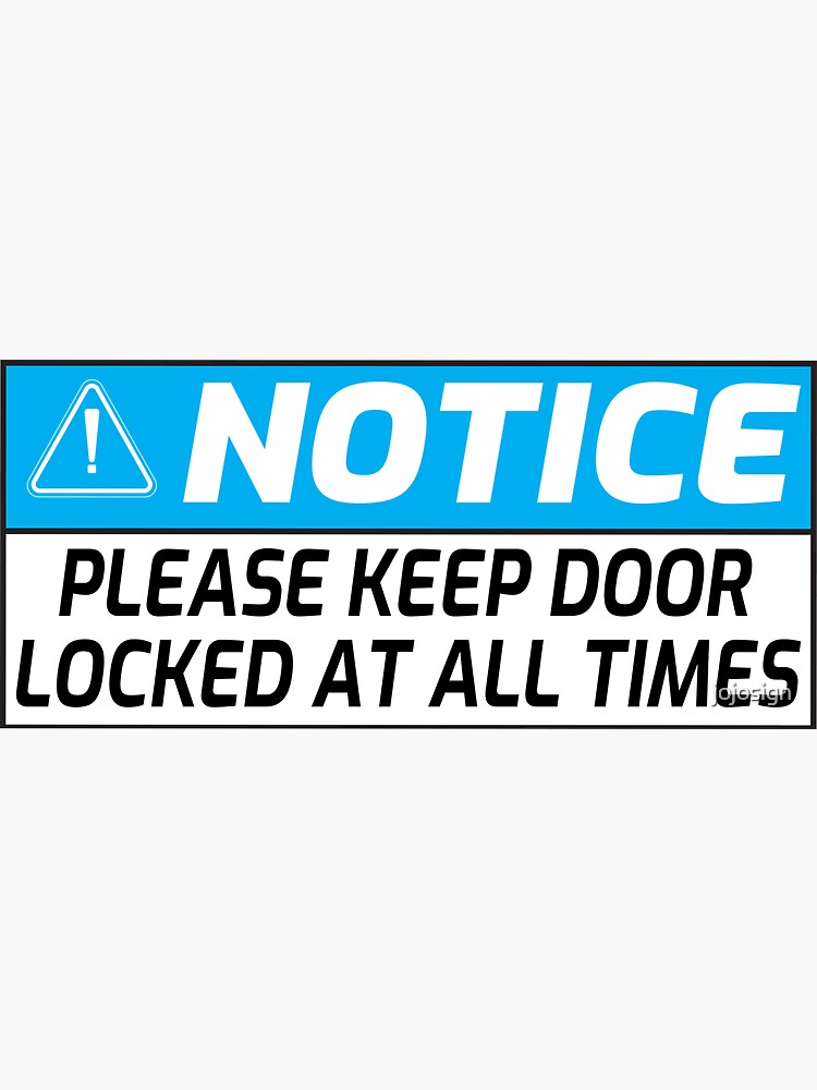 Please Lock Door Sticker 