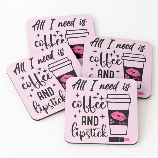 Item preview, All I need is Coffee and Lipstick | Pink Lipstick - Pink designed and sold by PearlMoonGrapes.