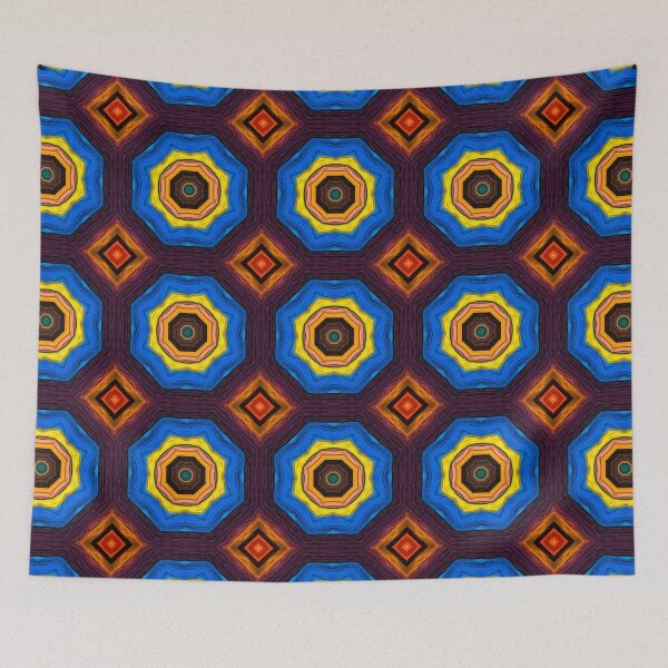 Artikelvorschau, Brightly Dyed Colorful Fabric Kaleidoscope Pattern 26 entworfen und verkauft von Swabcraft.