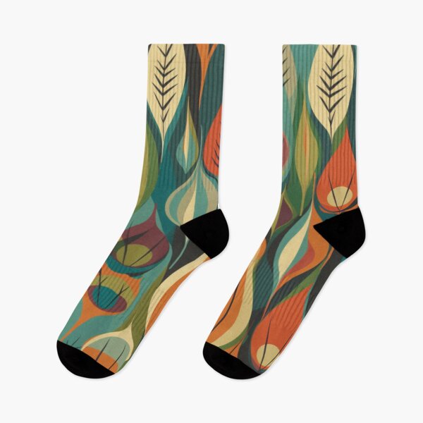 Item preview, Midcentury Modern Colorful Abstract Leaves Mod Art Graphic Design Pattern designed and sold by Step, Repeat.
