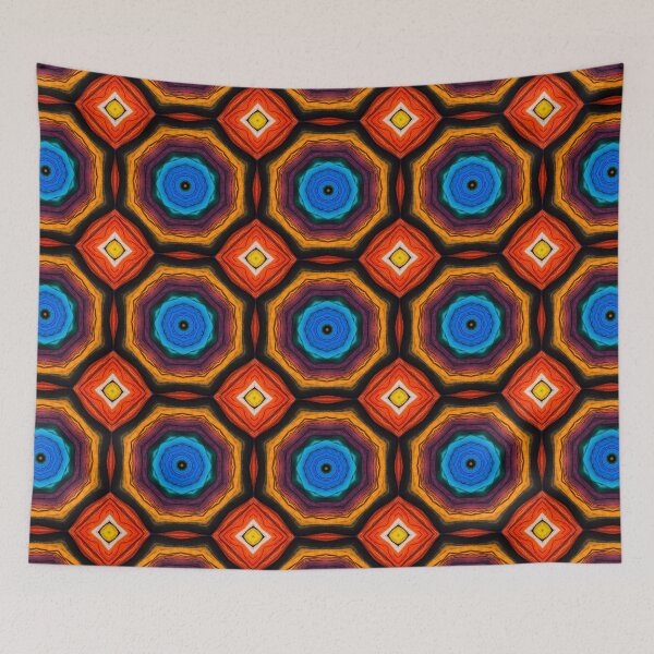 Artikelvorschau, Brightly Dyed Colorful Fabric Kaleidoscope Pattern 27 entworfen und verkauft von Swabcraft.