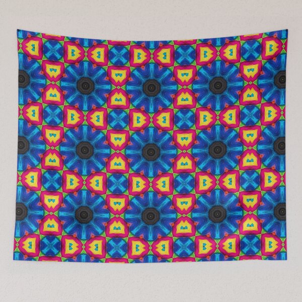 Artikelvorschau, Brightly Dyed Colorful Fabric Kaleidoscope Pattern 30 entworfen und verkauft von Swabcraft.