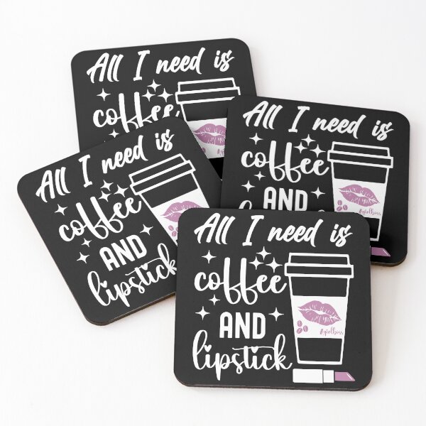 Item preview, All I need is Coffee and Lipstick | Purple Lipstick - Black designed and sold by PearlMoonGrapes.