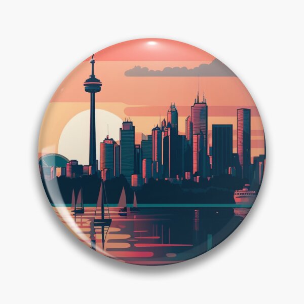 Item preview, Retro Toronto ON Canada Skyline Sunset Horizon designed and sold by ImaginePrintsHQ.