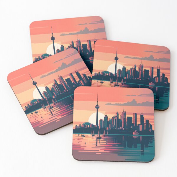 Item preview, Retro Toronto ON Canada Skyline Sunset Horizon designed and sold by ImaginePrintsHQ.
