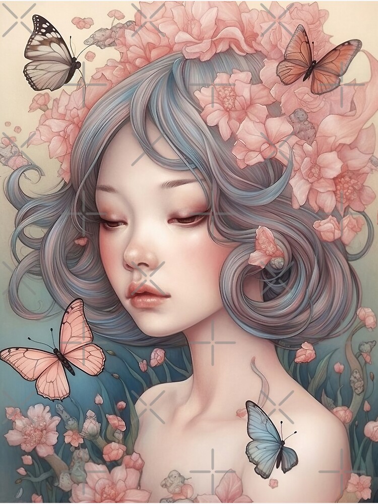 Fairy With Butterflies  Art Board Print for Sale by drawwithren