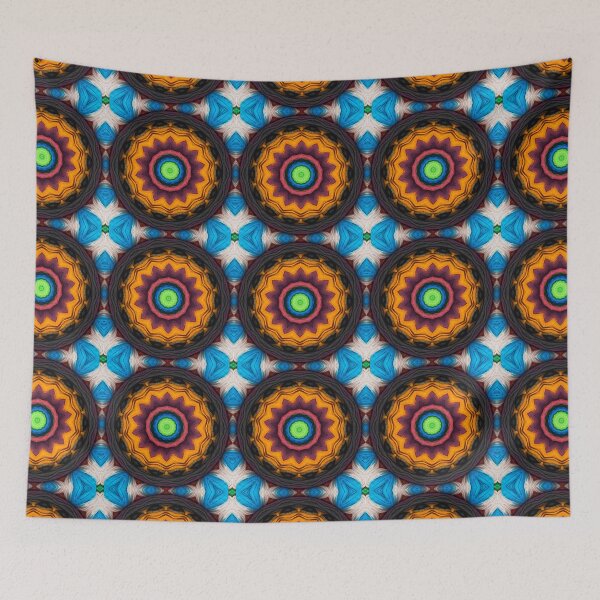 Artikelvorschau, Brightly Dyed Colorful Fabric Kaleidoscope Pattern 46 entworfen und verkauft von Swabcraft.