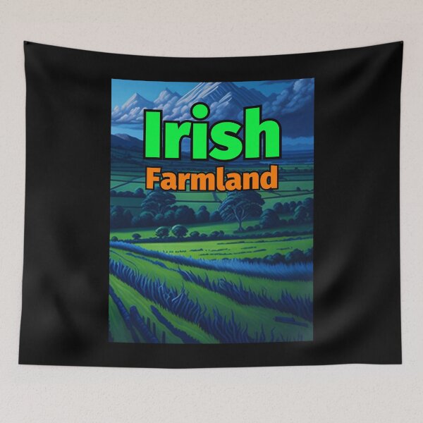 Item preview, Irish Farmland Pastel Painting Crops Trees Clouds designed and sold by IrishPOD.