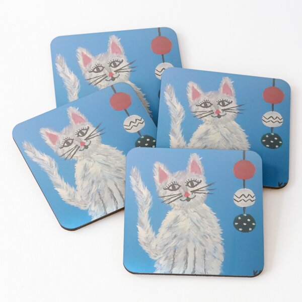 Item preview, Holiday Playful Kitty Ornaments designed and sold by Kamira Gayle.