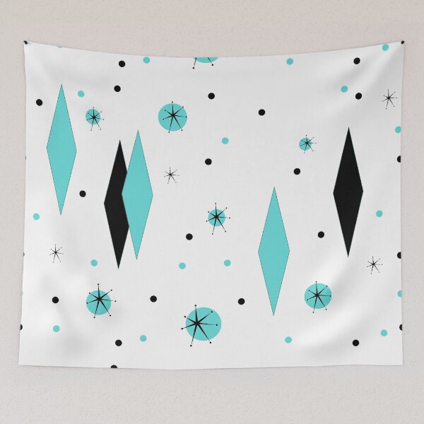 Item preview, Diamantes de turquesa retro y Starbursts designed and sold by StrangeLilOnion.