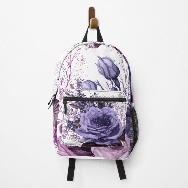 Item preview, Floral Pattern with Purple and Pink Roses and Hand Drawn Leaves designed and sold by maeflowerr2.
