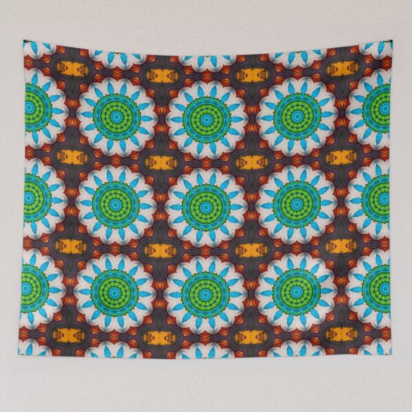 Artikelvorschau, Brightly Dyed Colorful Fabric Kaleidoscope Pattern 51 entworfen und verkauft von Swabcraft.