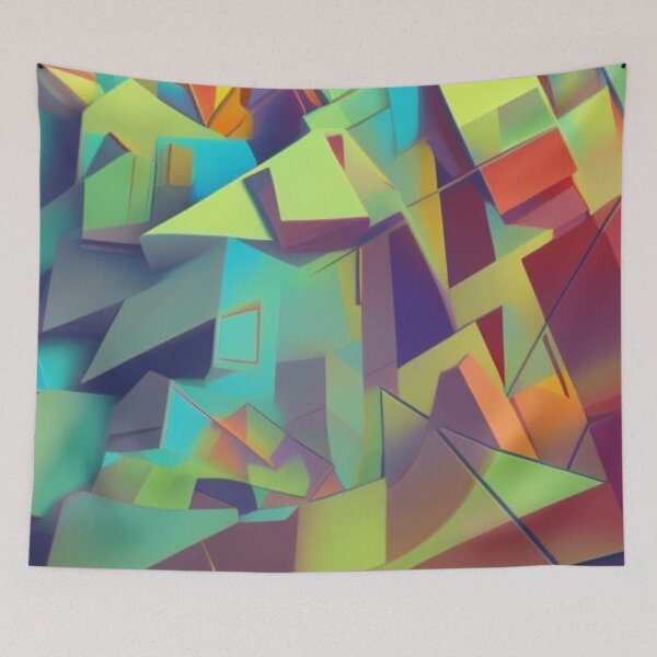 Item preview, Abstract Colorful Geometric Cubism designed and sold by calibrit.