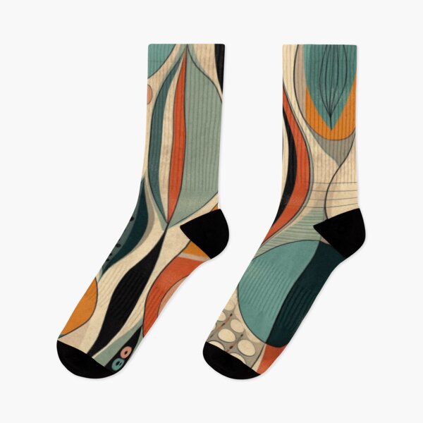 Item preview, Midcentury Modern Inspired Pen & Ink on Watercolor style Abstract Shapes Mod Art Pattern Graphic Design  designed and sold by Step, Repeat.