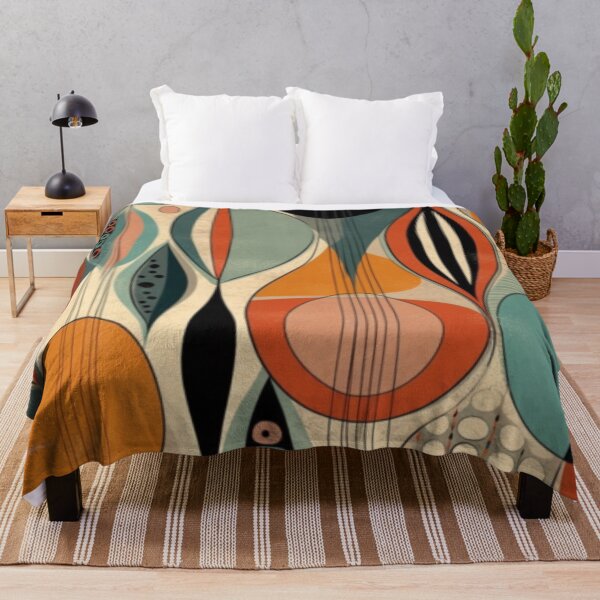 Item preview, Midcentury Modern Inspired Pen & Ink on Watercolor style Abstract Shapes Mod Art Pattern Graphic Design designed and sold by Step, Repeat.