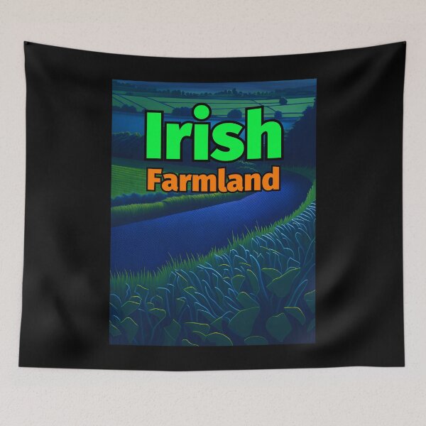 Item preview, Irish Farmland Pastel Painting River Trees designed and sold by IrishPOD.