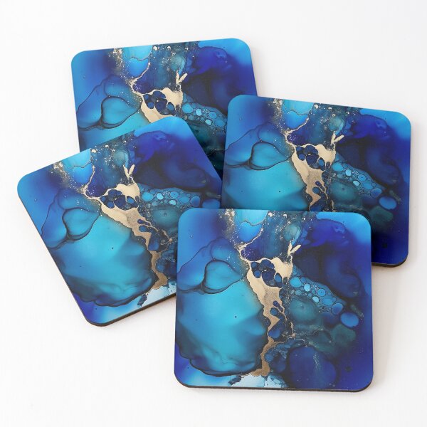 Item preview, Aqua Aurora - Abstract Alcohol Ink Art designed and sold by inkvestor.