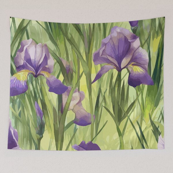 Item preview, Graceful Iris Flowers in Watercolor Wild designed and sold by TopArtsy.