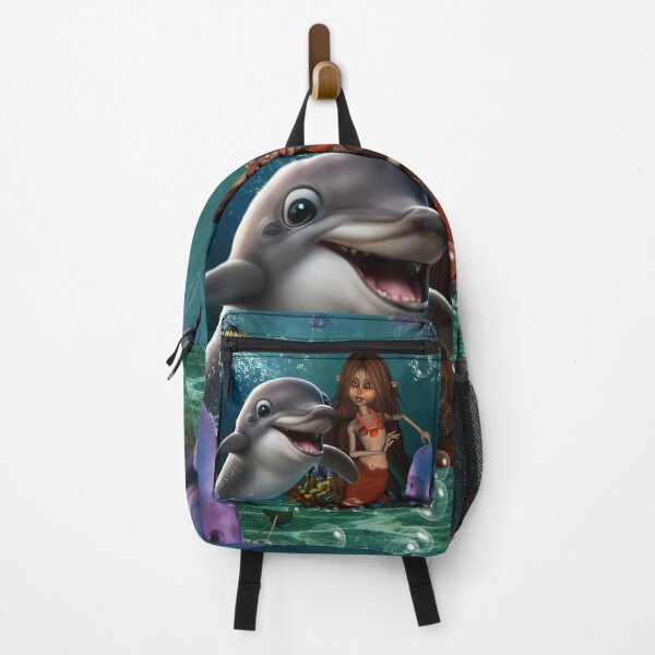 Item preview, Cute mermaid and funny dolphin designed and sold by nicky2342.
