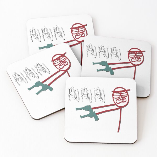 Item preview, Dick Figures Red - Pew Pew Pew - Funny Art designed and sold by LMAOdotcom.