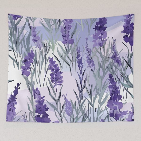 Item preview, Serene Watercolor Lavender Fields designed and sold by TopArtsy.