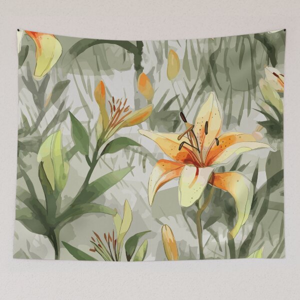 Item preview, Elegant Lilies in Watercolor Wonderland designed and sold by TopArtsy.