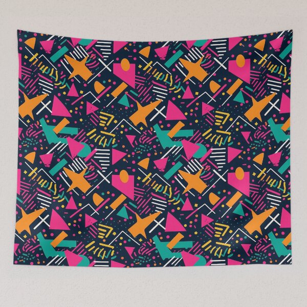 Item preview, geometric stars 1980 abstract pattern designed and sold by AstraNovaStudio.