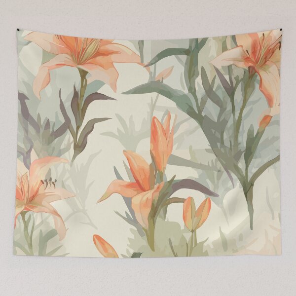 Item preview, Watercolor Lilies Blooming Wildly designed and sold by TopArtsy.