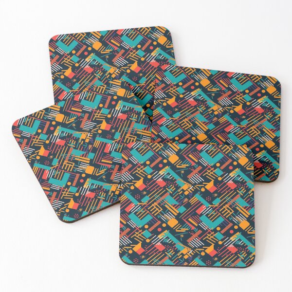 Item preview, geometric rectangle 1980 abstract pattern designed and sold by AstraNovaStudio.
