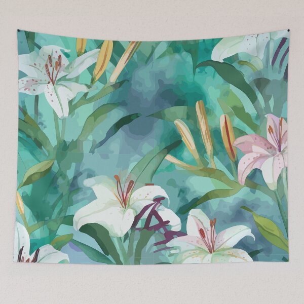 Item preview, Whimsical Watercolor Lilies in Nature designed and sold by TopArtsy.